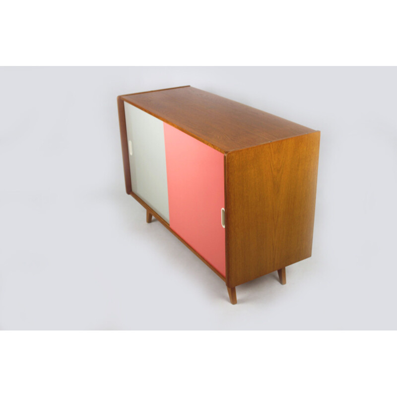 Vintage pink and grey sideboard for Interiér Praha in wood 1960