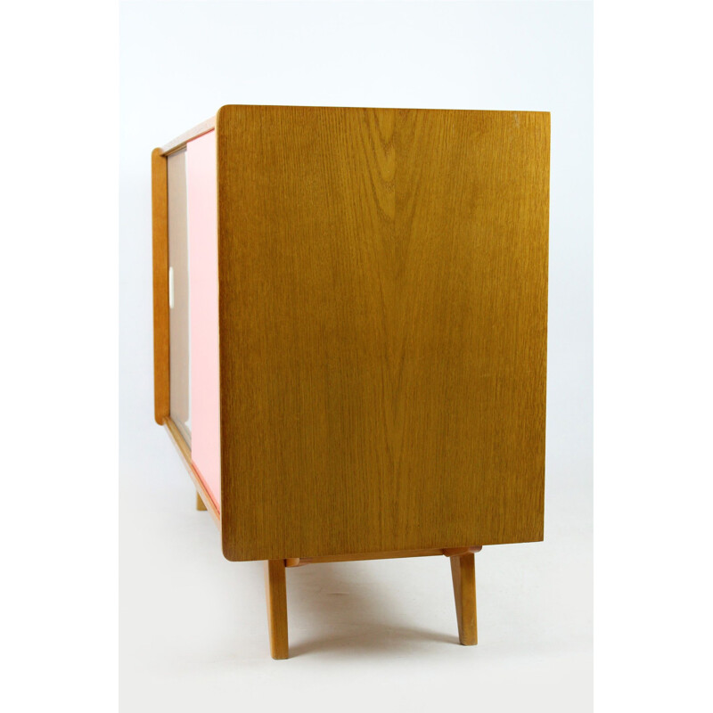 Vintage pink and grey sideboard for Interiér Praha in wood 1960