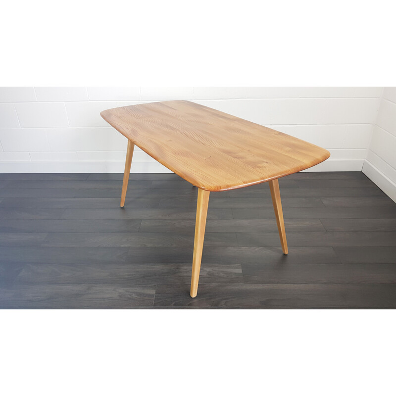 Table vintage pour Ercol en orme et hêtre 1960