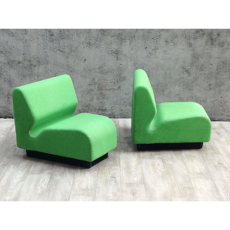 Canapé vintage modulaire pour Herman Miller en tissu vert 1960