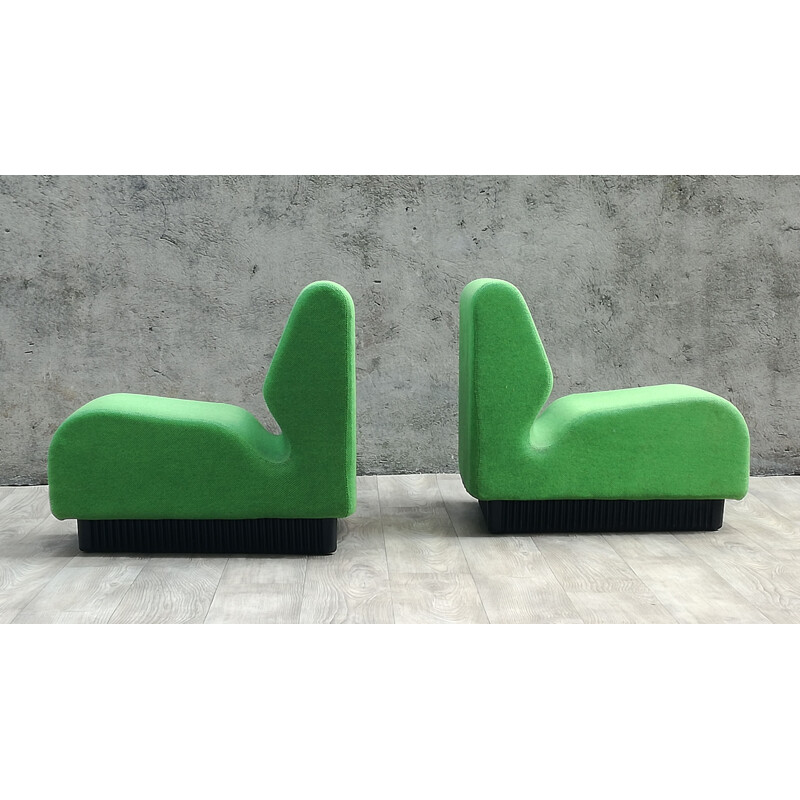 Vintage sectional sofa for Herman Miller in green fabric 1960