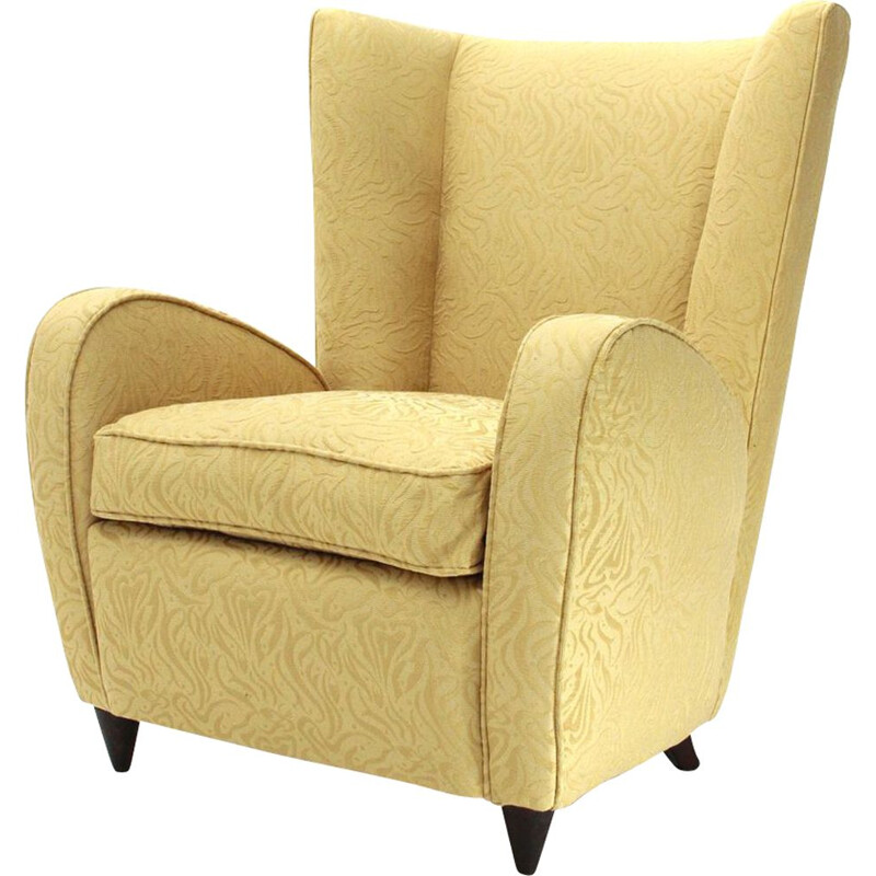 Vintage Italian yellow armchair by Paolo Buffa