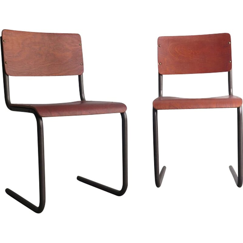 Vintage Bauhaus plywood and metal chair