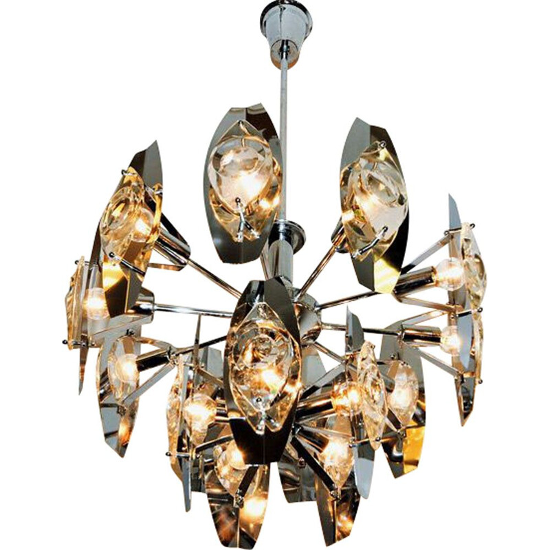 Vintage Scandinavian peacock ceiling chandelier