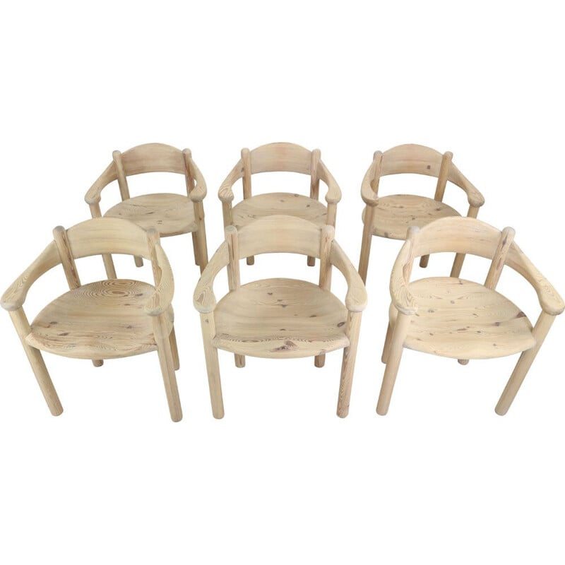 Set of 6 vintage sculptural dining chairs by Rainer Daumiller