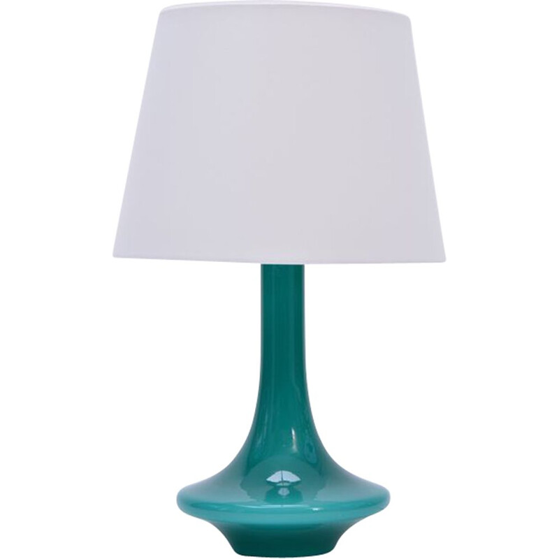 Vintage green glass table lamp by Le Klint