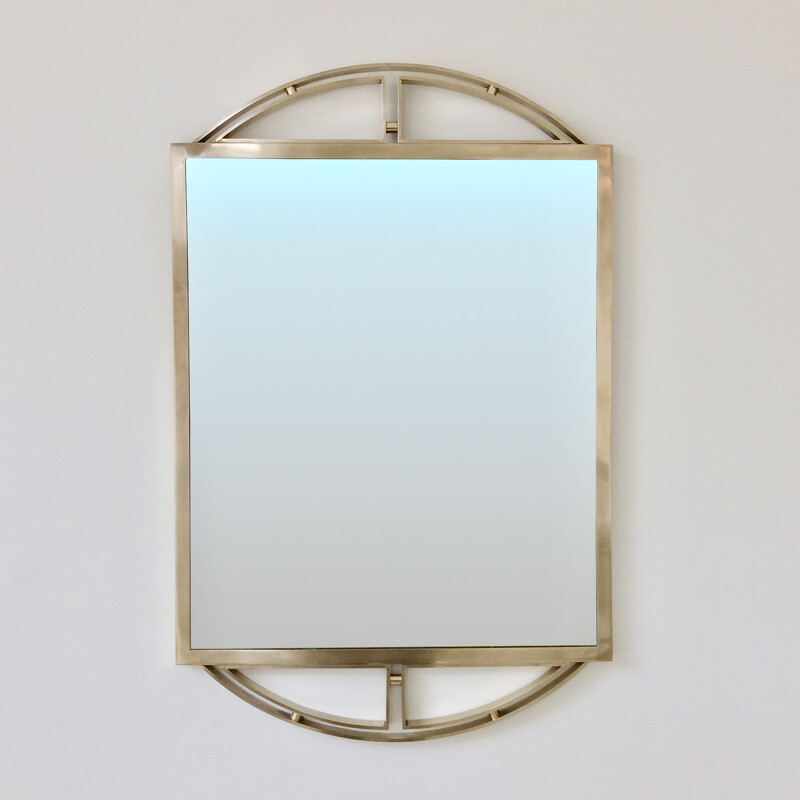 Vintage Italian mirror in brass,1970 