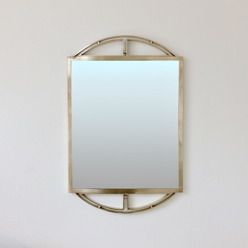 Vintage Italian mirror in brass,1970 