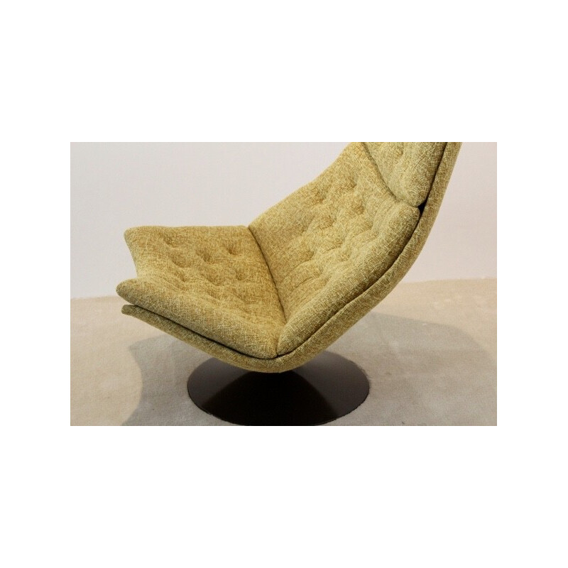 Artifort wooden and fabric chair, Geoffrey HARCOURT - 1960s