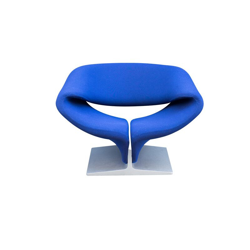 Vintage Armchair Ribbon Blue by Pierre Paulin for Artifort