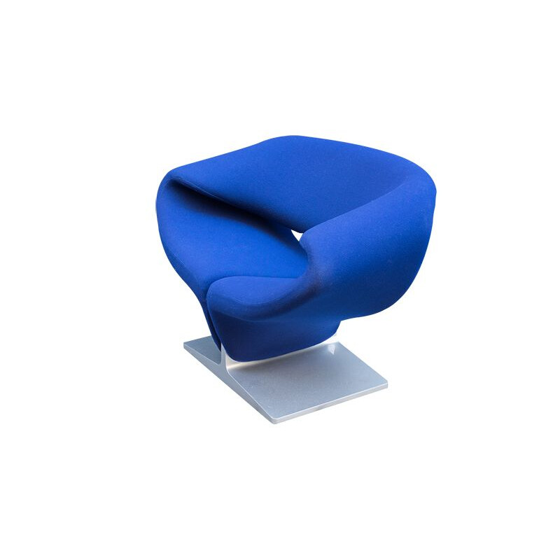 Vintage Armchair Ribbon Blue by Pierre Paulin for Artifort