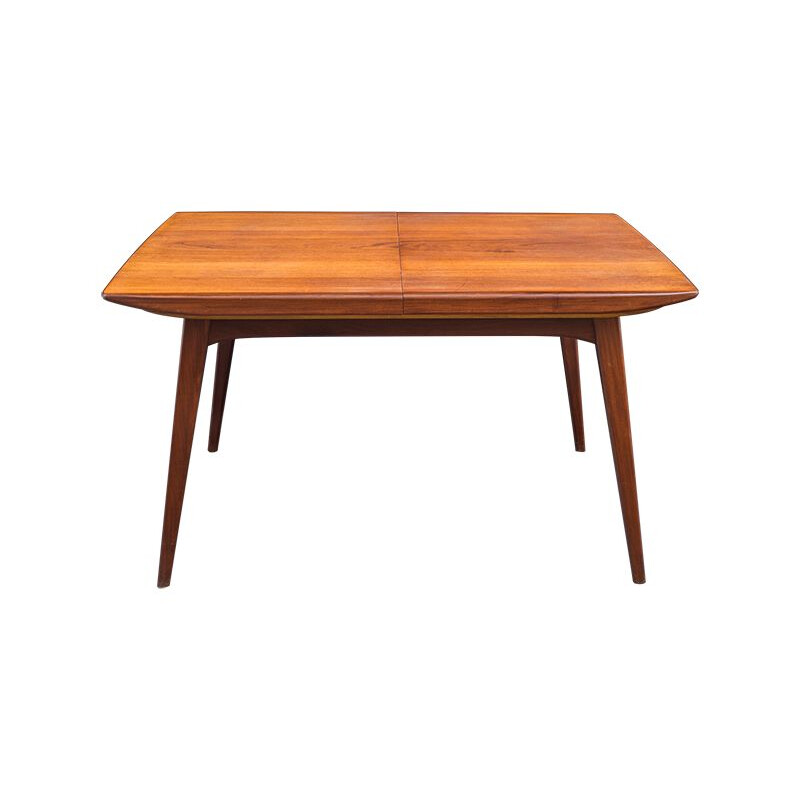 Vintage dining table in teak extendable by Louis Van Teeffelen