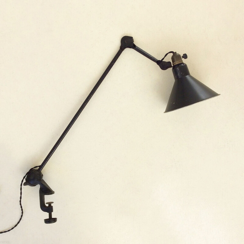 Vintage black French lamp, model 201