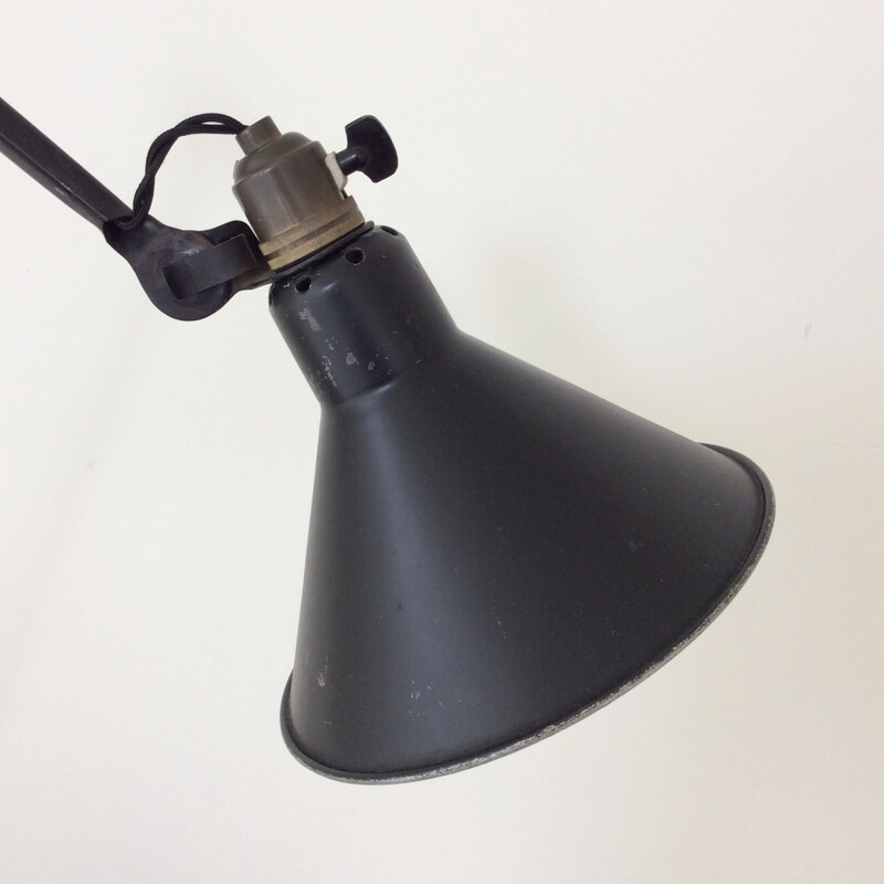 Vintage black French lamp, model 201