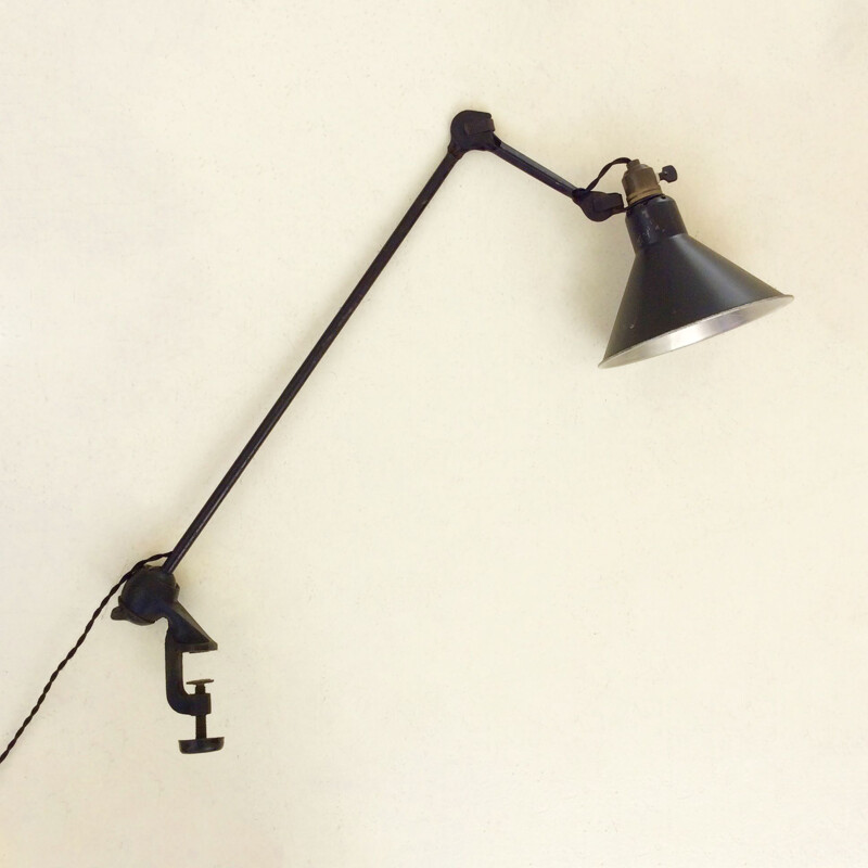 Vintage black French lamp, model 201