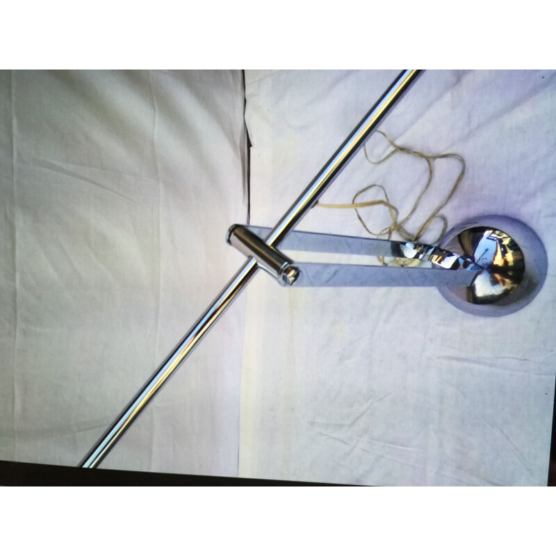 Italian floor lamp in silvered metal