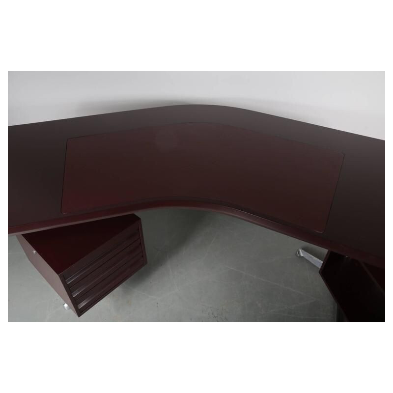 Vintage Executive Desk for Tecno Milano in wood and metal 1950