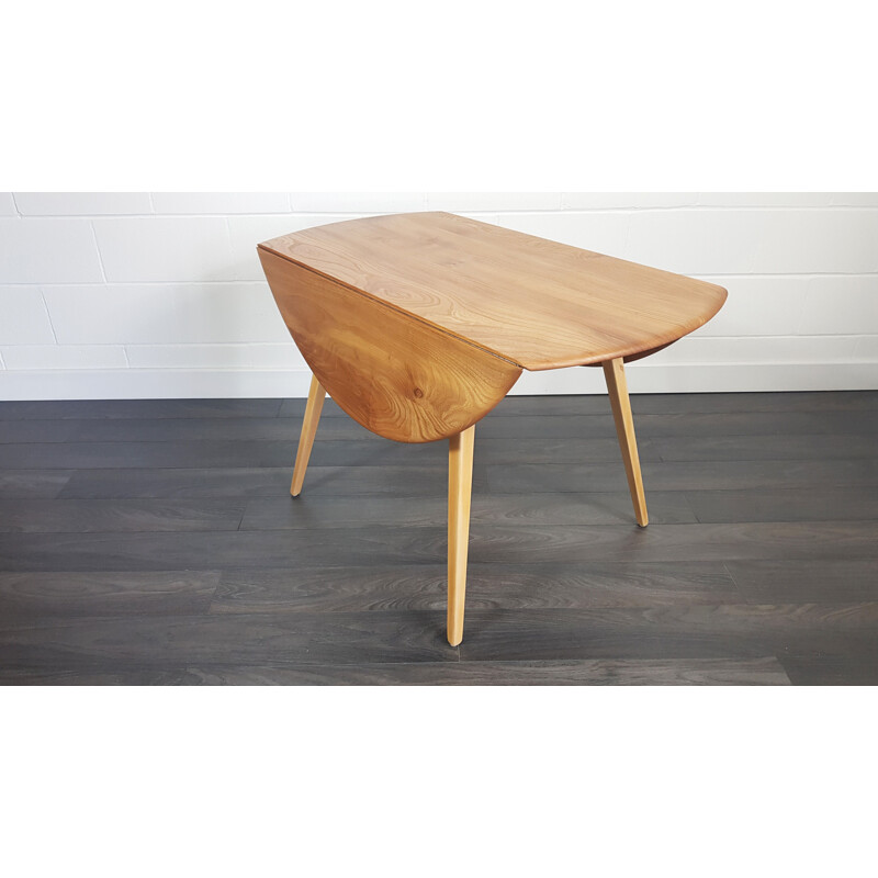 Vintage drop leaf table for Ercol in elmwood 1960s