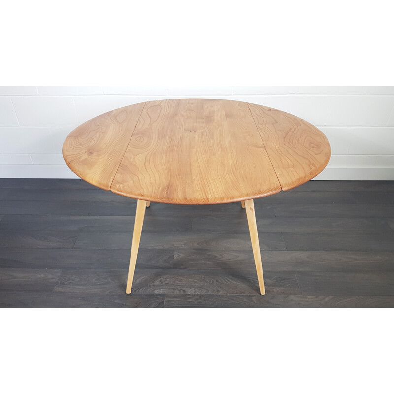 Vintage drop leaf table for Ercol in elmwood 1960s