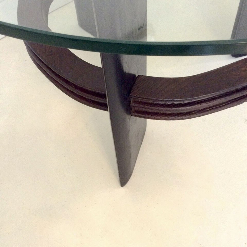 Vintage italian coffee table by Osvaldo in wood and glass 1940