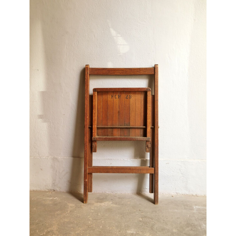 Vintage foldable chair in wood 1950