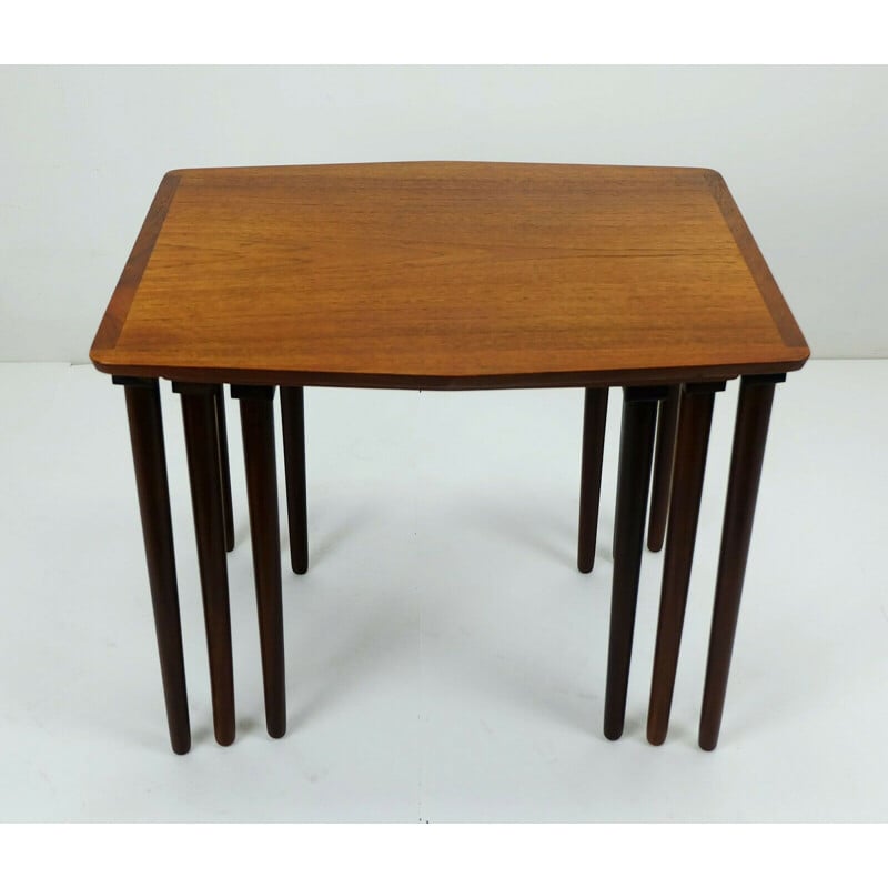 Set of 3 Vintage Nesting Tables in Teak, Denmark 1960s