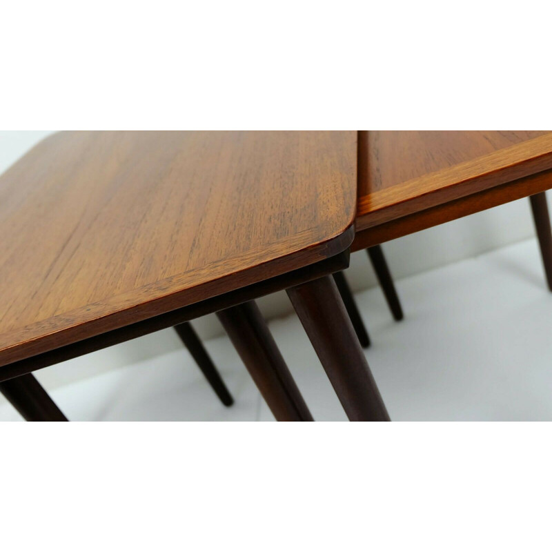 Set of 3 Vintage Nesting Tables in Teak, Denmark 1960s