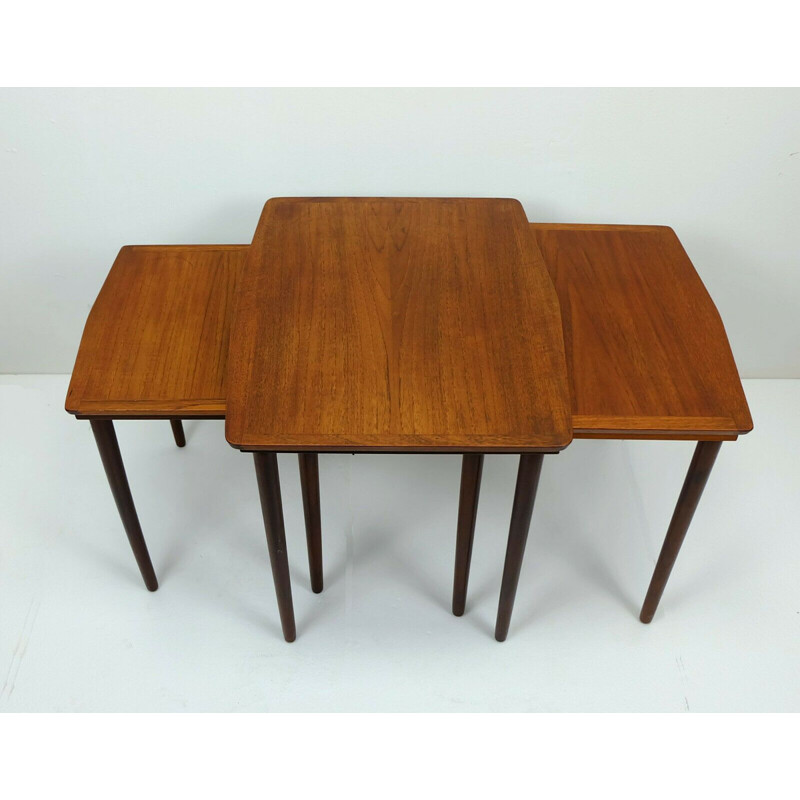 Set of 3 Vintage Nesting Tables in Teak, Denmark 1960s