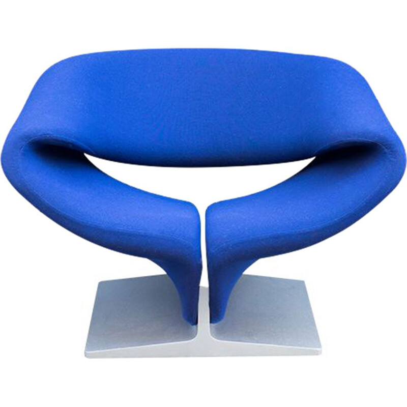 Vintage Armchair Ribbon Blue by Pierre Paulin for Artifort