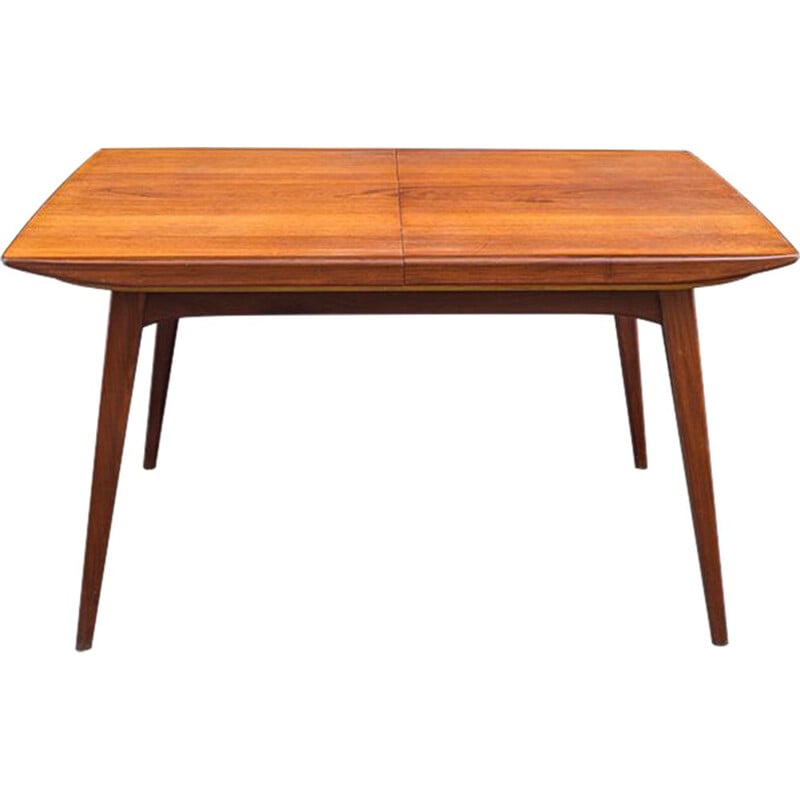 Vintage dining table in teak extendable by Louis Van Teeffelen