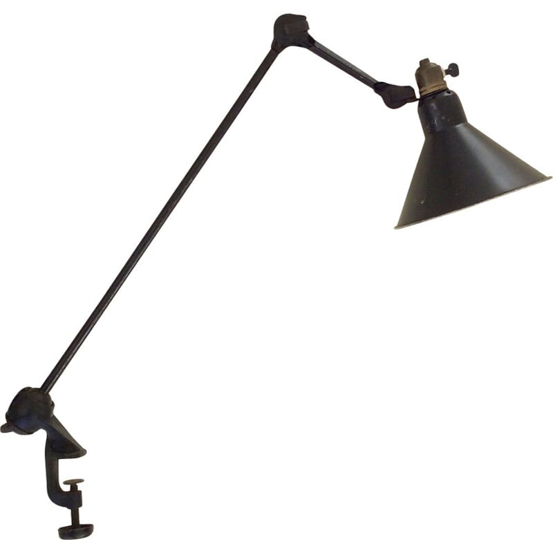 Vintage black French lamp, model 201
