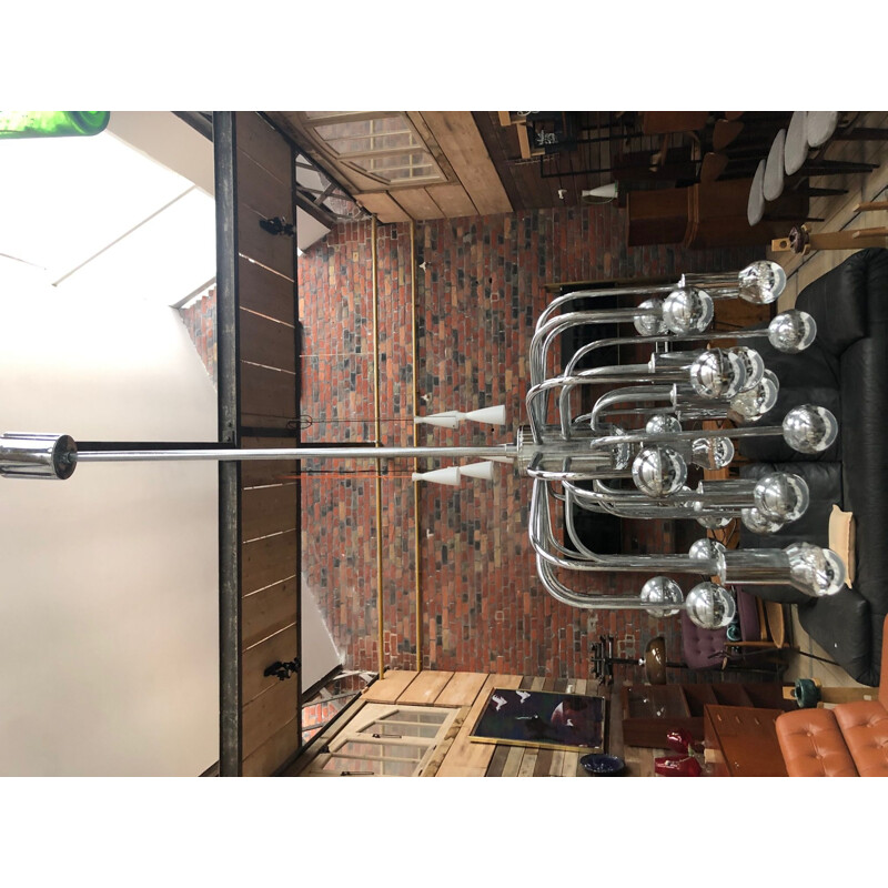 Vintage Chandelier in metal 1980s 