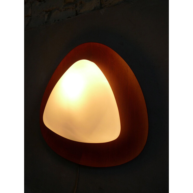 Vintage wall lamp in teak by Gioffredo Reggiani 1960s