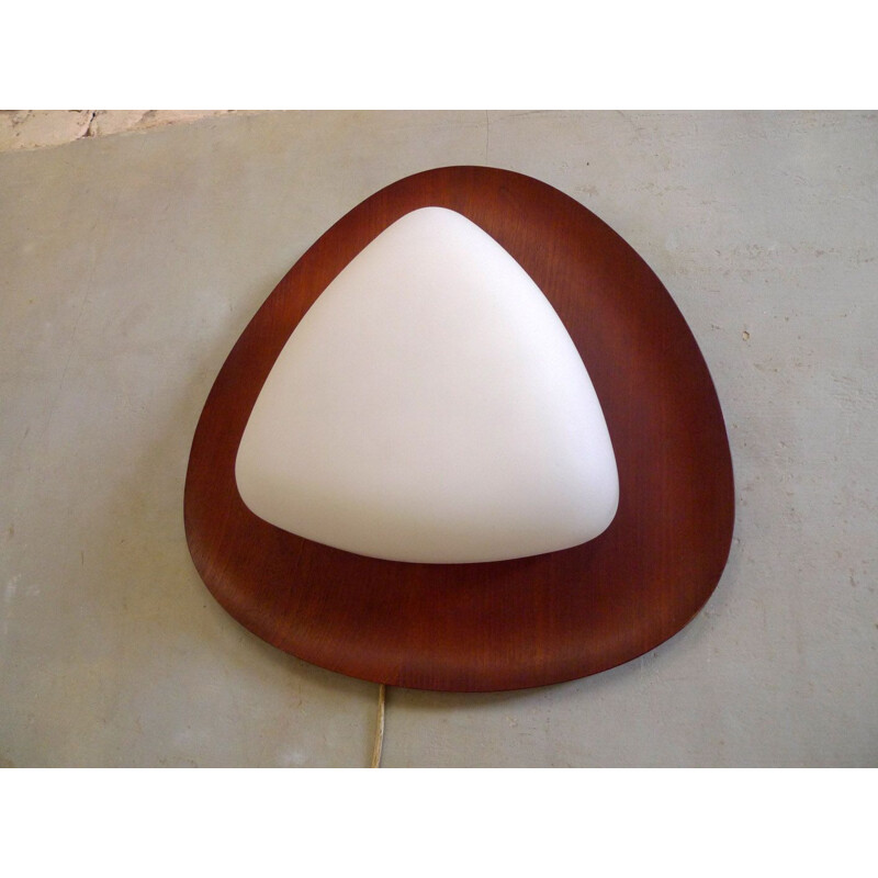 Vintage wall lamp in teak by Gioffredo Reggiani 1960s