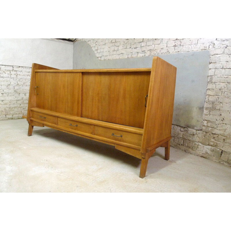 Vintage sideboard in oak with removable shelf, 1950