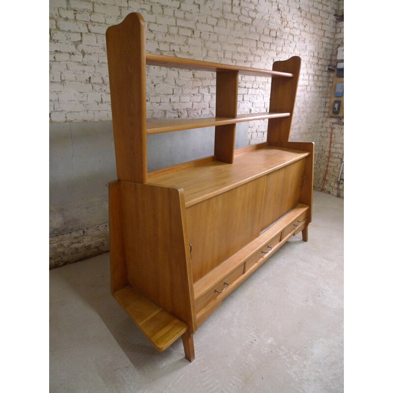 Vintage sideboard in oak with removable shelf, 1950