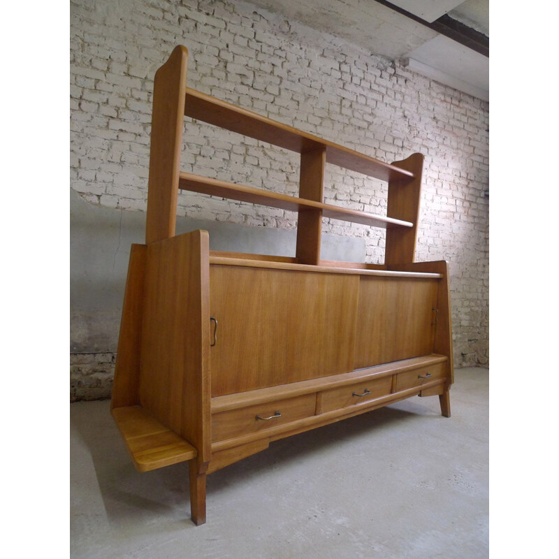 Vintage sideboard in oak with removable shelf, 1950