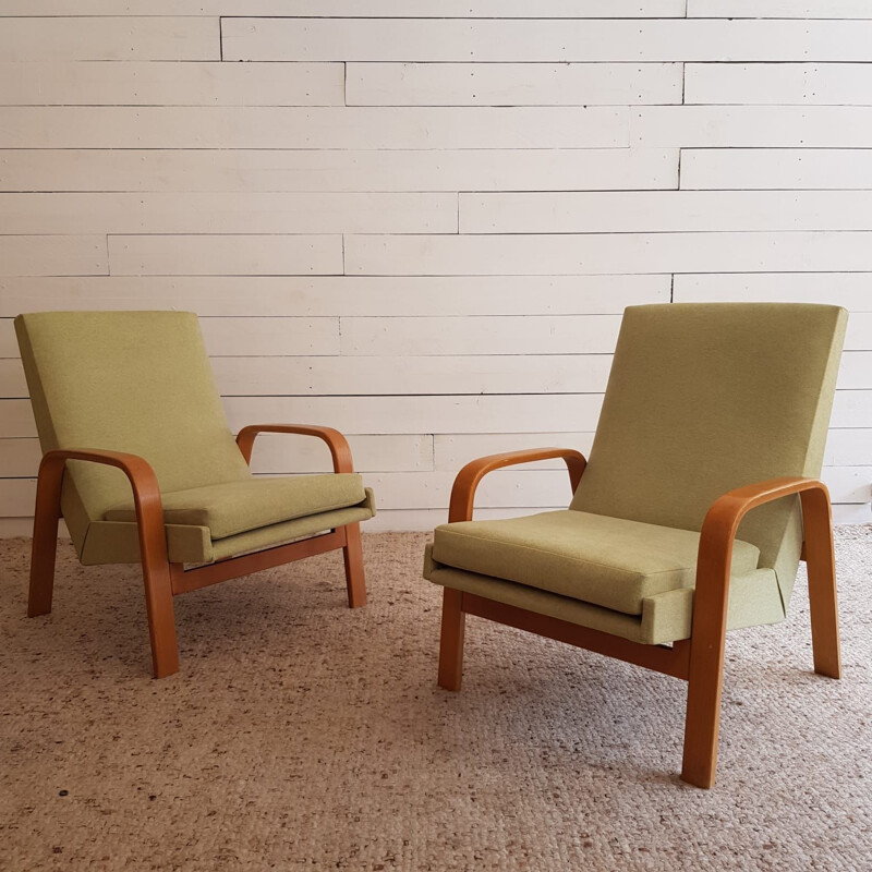 Pair of vintage armchairs ARP for Steiner, France 1950