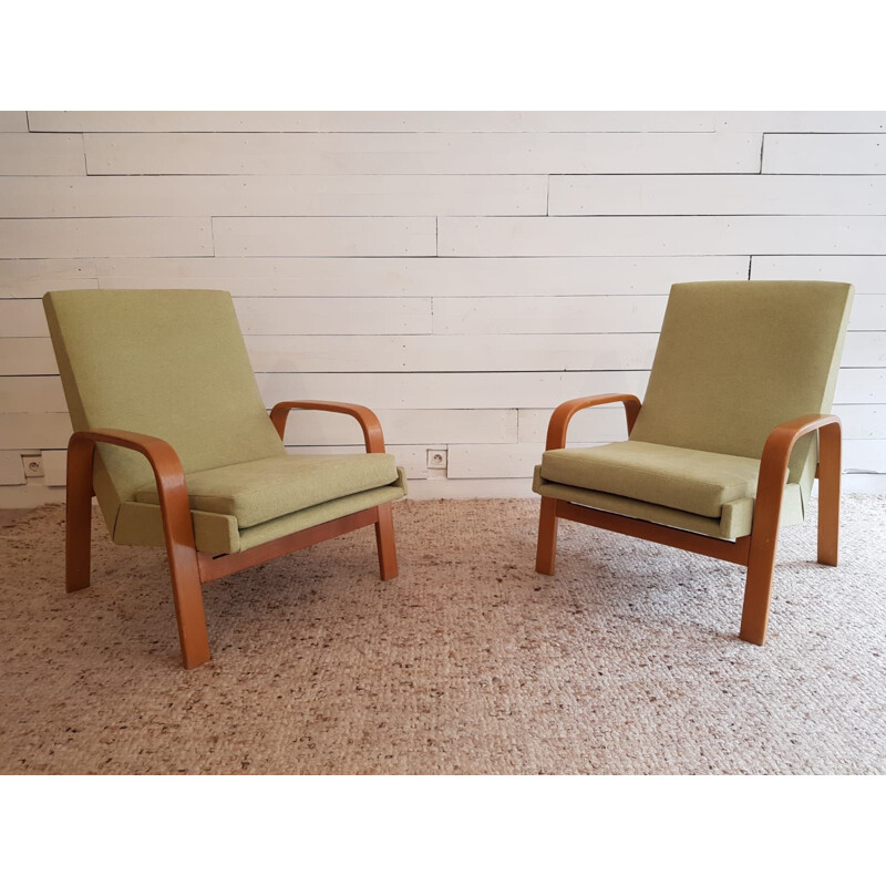 Pair of vintage armchairs ARP for Steiner, France 1950