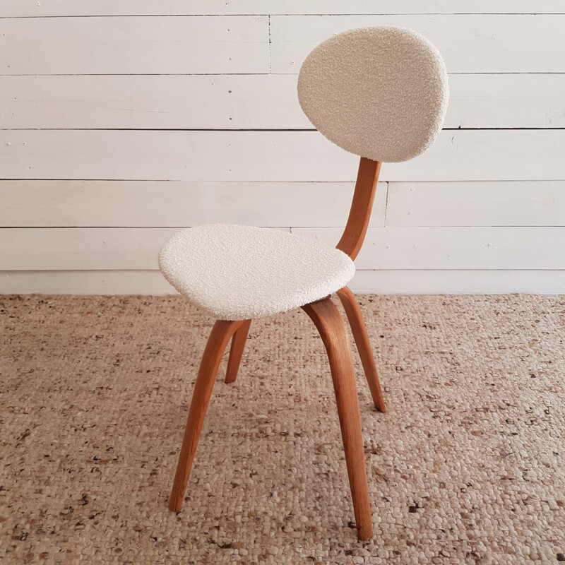 Set of 4 vintage chairs Bow-Wood n 3 by Steiner, France 1950s