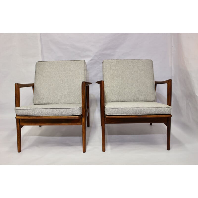 Pair of vintage armchairs Stefan by Swarzędzkie Fabryki Mebli, Poland, 1960s