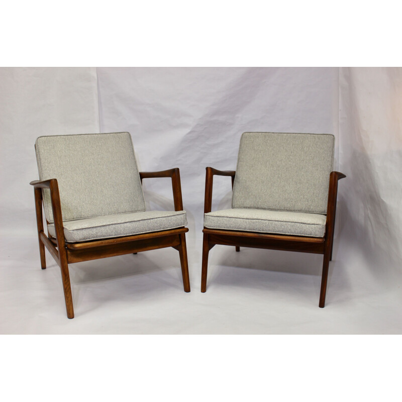 Pair of vintage armchairs Stefan by Swarzędzkie Fabryki Mebli, Poland, 1960s