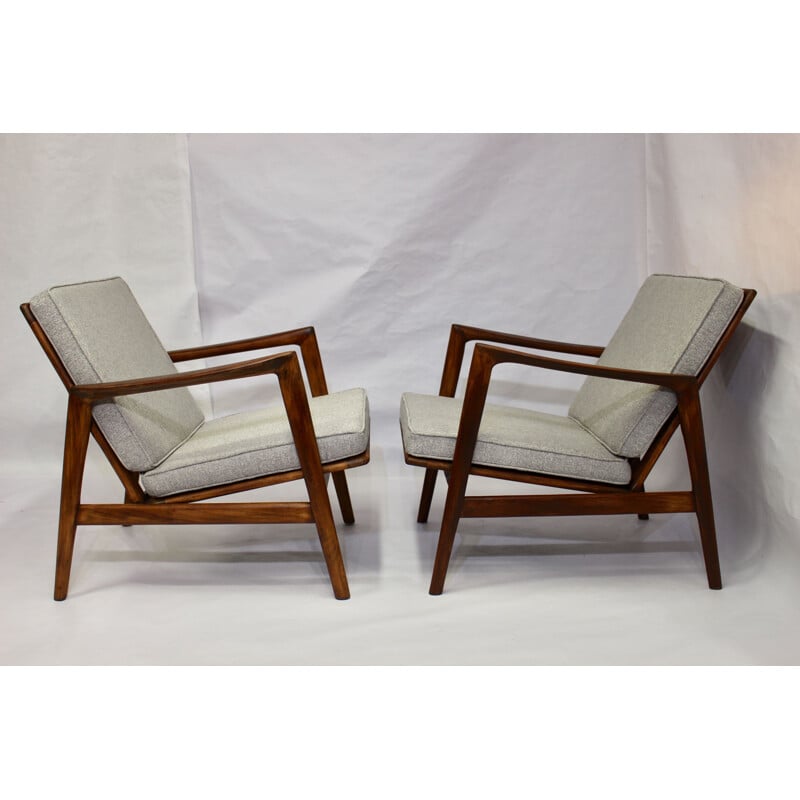 Pair of vintage armchairs Stefan by Swarzędzkie Fabryki Mebli, Poland, 1960s