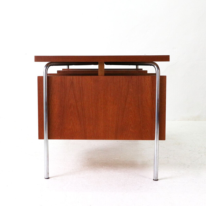 Bureau vintage en teck avec plateau Formica des années 1960