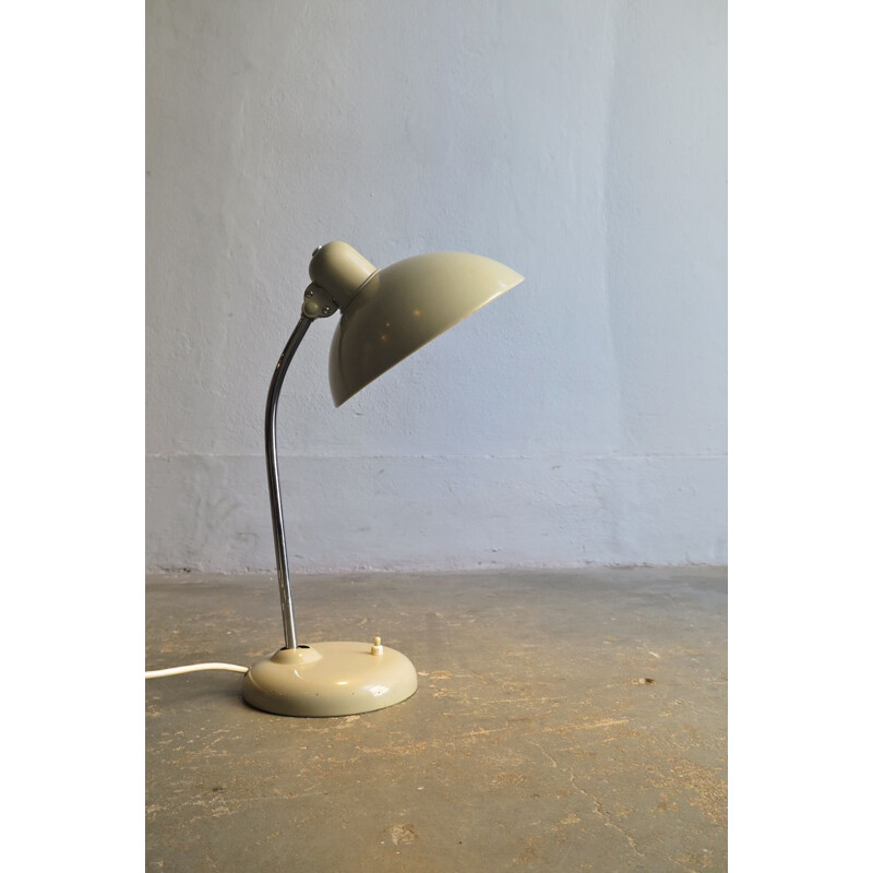 Lampe de bureau vintage en chrome et métal gris