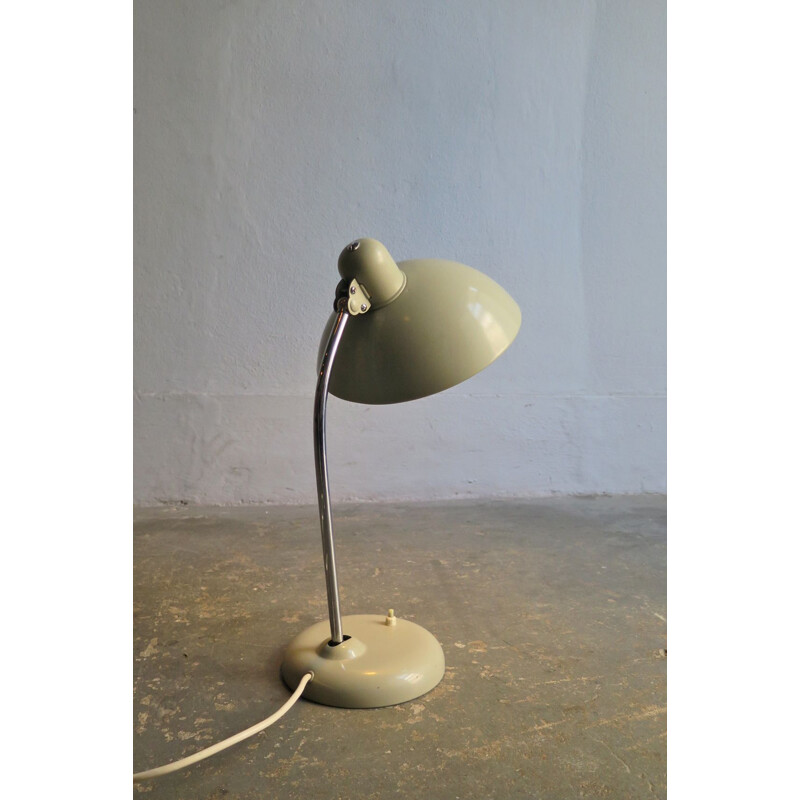 Vintage desk lamp Light grey metal and chrome 