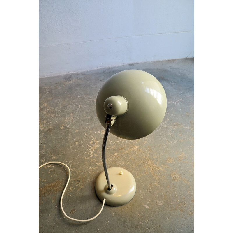 Lampe de bureau vintage en chrome et métal gris