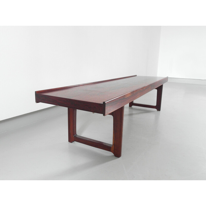 Vintage Bench in rosewood Krobo by Torbjørn Afdal for Bruksbo, Norway, 1960