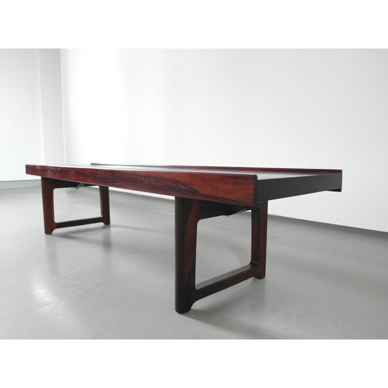 Vintage Bench in rosewood Krobo by Torbjørn Afdal for Bruksbo, Norway, 1960