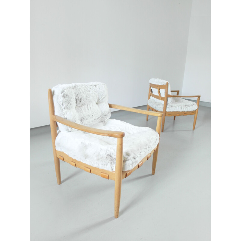 A Pair of vintage lounge chairs by Eric Merthen, Sweden 1964